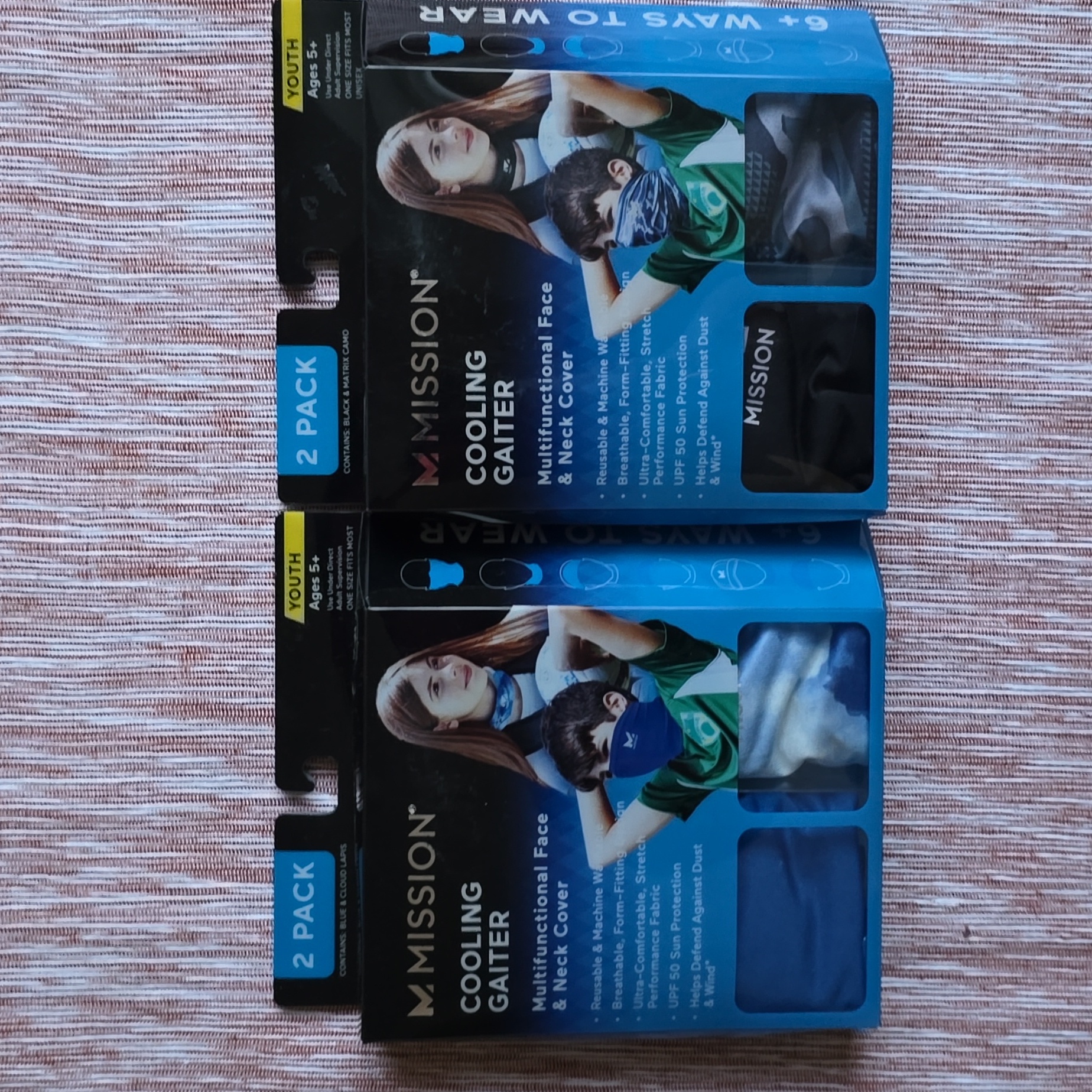 Mission Brand Youth Size Cooling Gaiter Bundle Of 4 Total